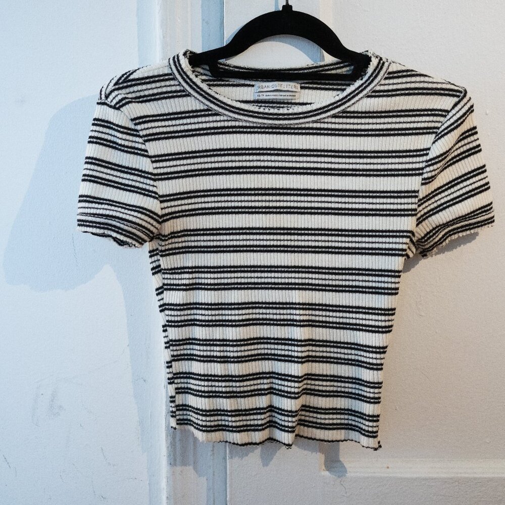 Urban Outfitters striped black and white top